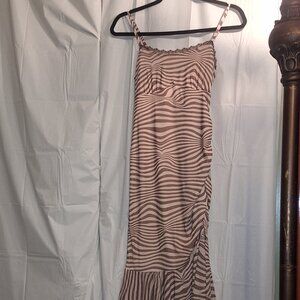 Brown Stripped dress with straps. Size S.